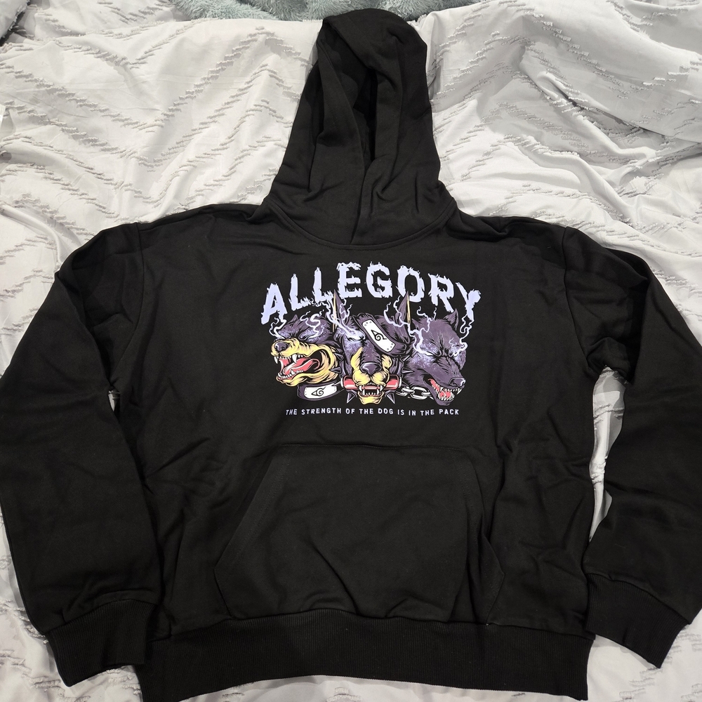Allegory Black Graphic Hoodie for Men